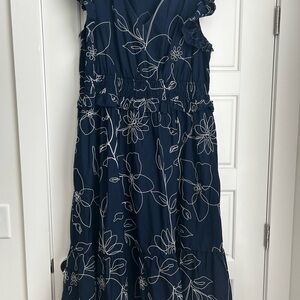 Crown & Ivy Navy Blue Floral Dress